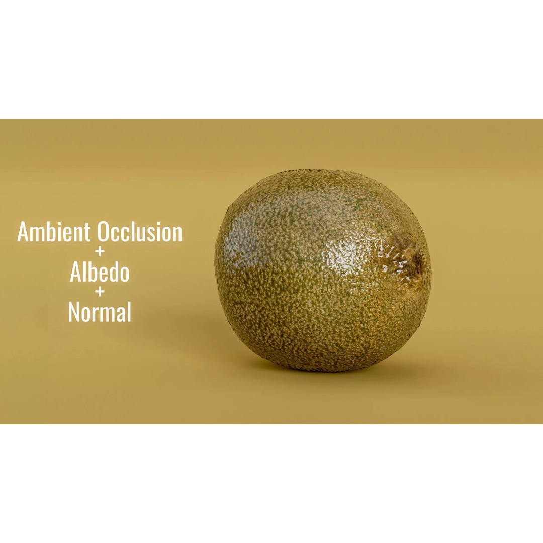 Kiwi Fruit 3D Model – Low Poly Game Ready Asset, FBX, OBJ - View 6