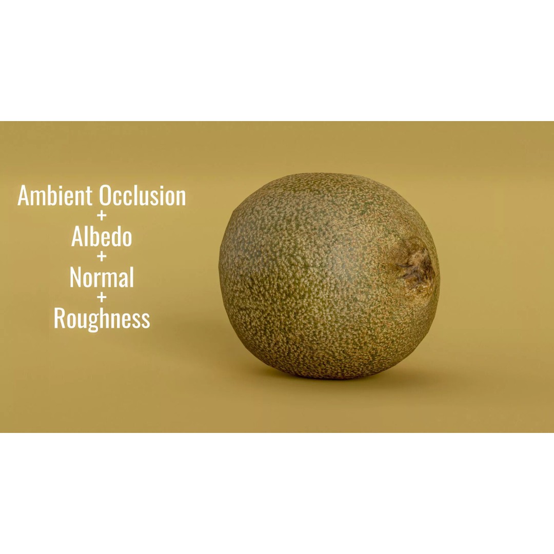 Kiwi Fruit 3D Model – Low Poly Game Ready Asset, FBX, OBJ - View 7