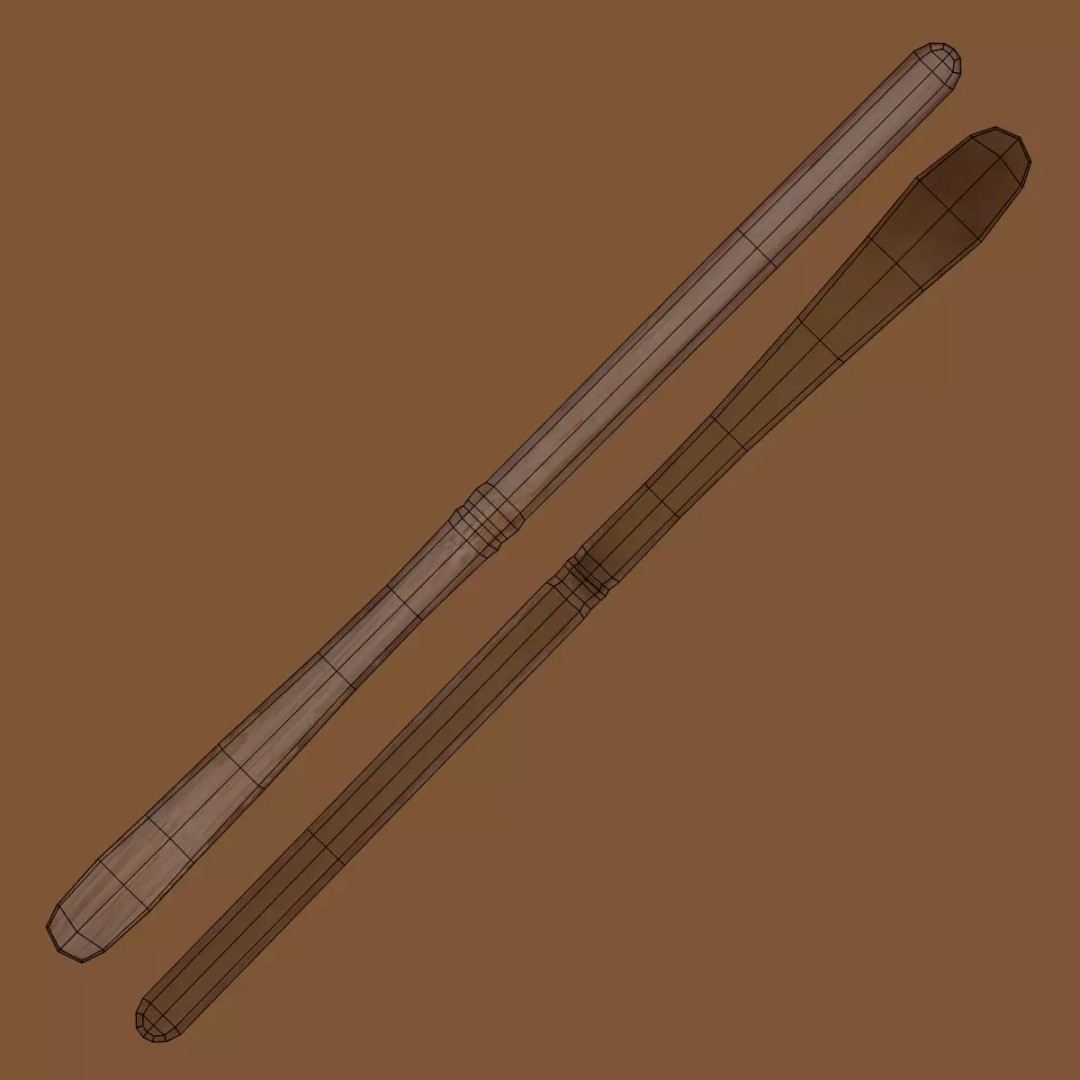 Matcha Spoon 3D Model – Traditional Bamboo Chashaku for Tea Preparation - View 10