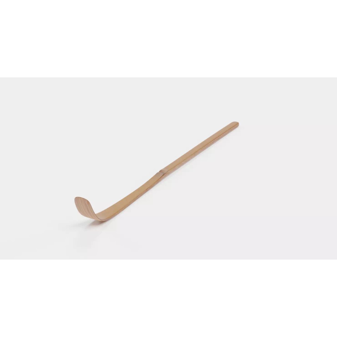Matcha Spoon 3D Model – Traditional Bamboo Chashaku for Tea Preparation - View 2