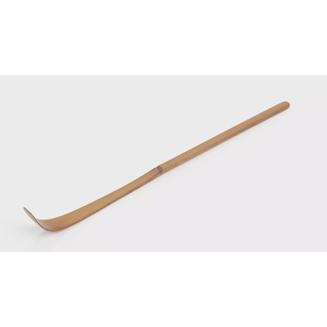 Matcha Spoon 3D Model – Traditional Bamboo Chashaku for Tea Preparation - View 3