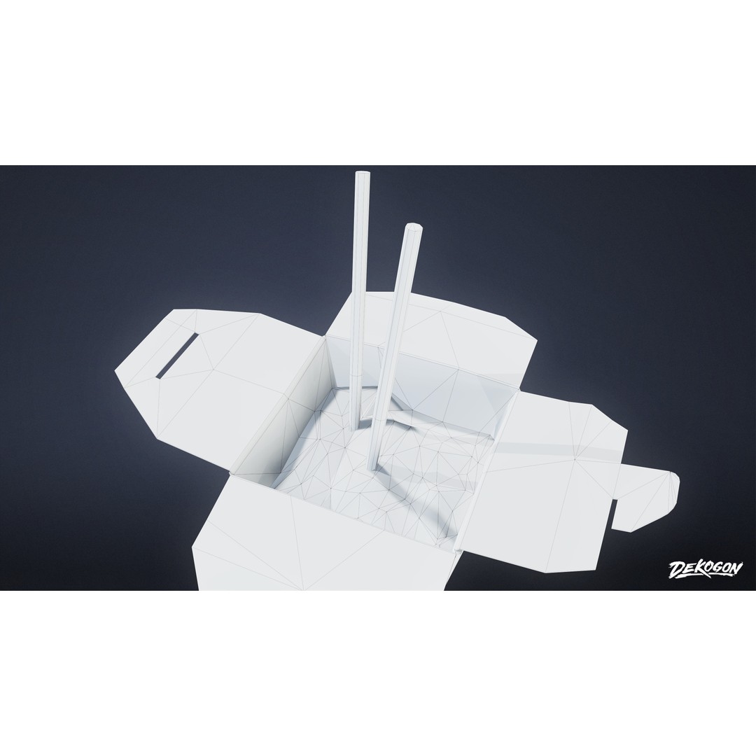 Takeout Food 3D Model – Low Poly Restaurant Asset, FBX