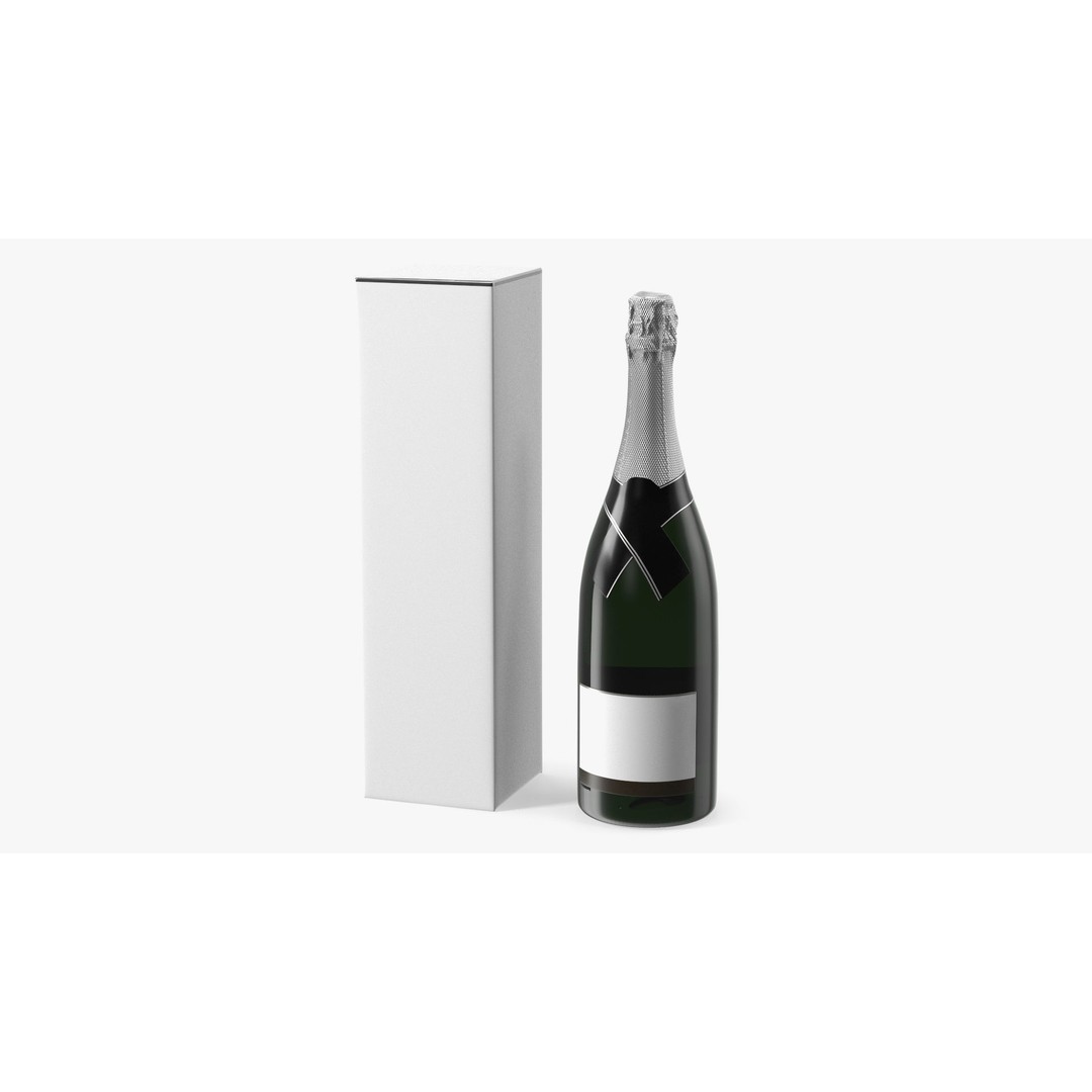 Champagne 3D Model – Elegant Gift Box, PBR Textures, FBX - View 10