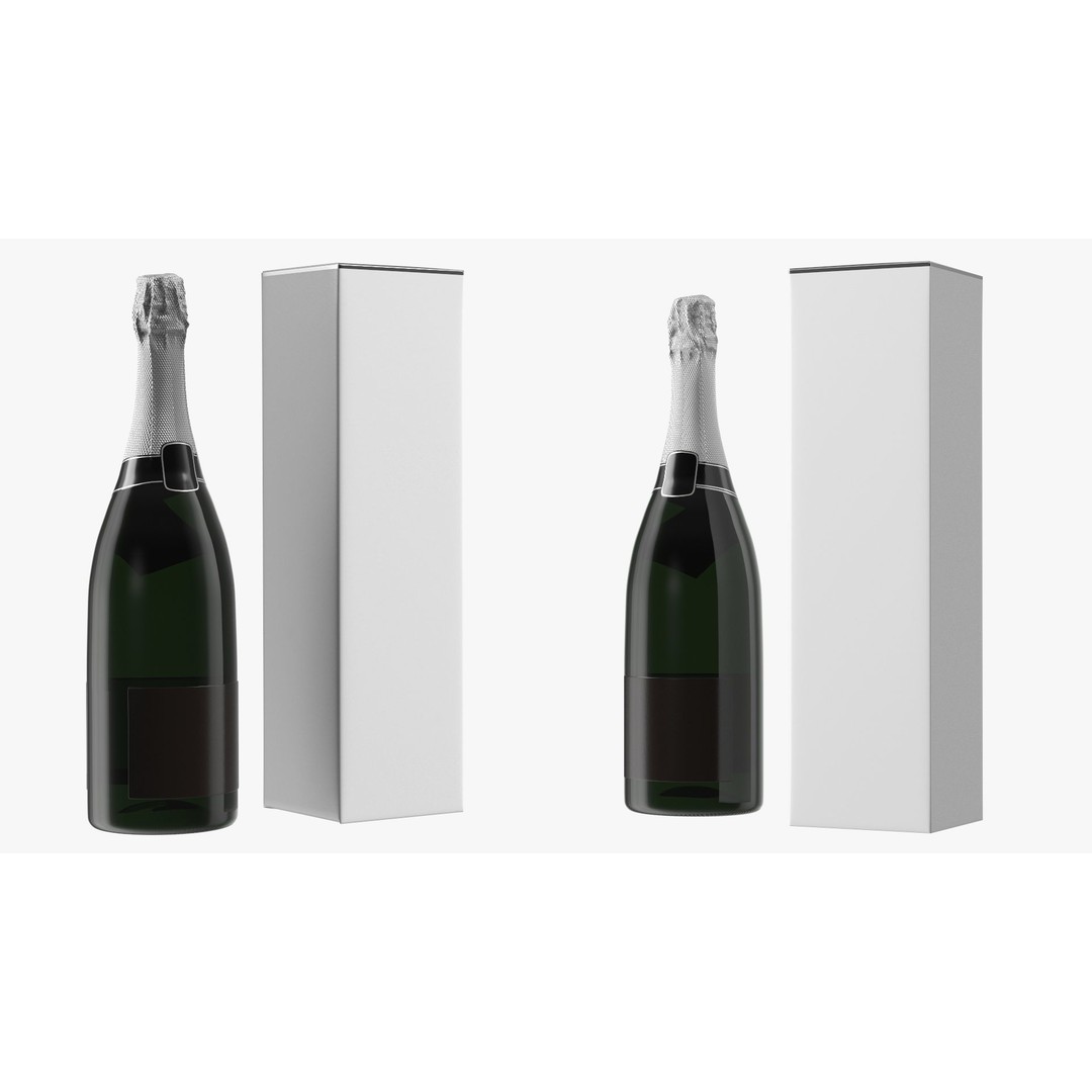 Champagne 3D Model – Elegant Gift Box, PBR Textures, FBX - View 11