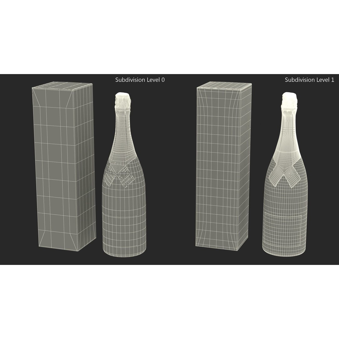 Champagne 3D Model – Elegant Gift Box, PBR Textures, FBX - View 16