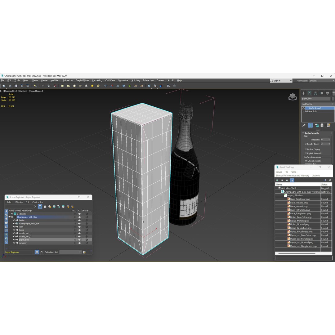 Champagne 3D Model – Elegant Gift Box, PBR Textures, FBX - View 19