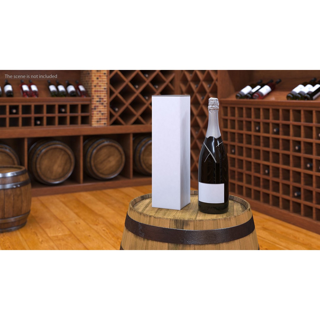 Champagne 3D Model – Elegant Gift Box, PBR Textures, FBX - View 2