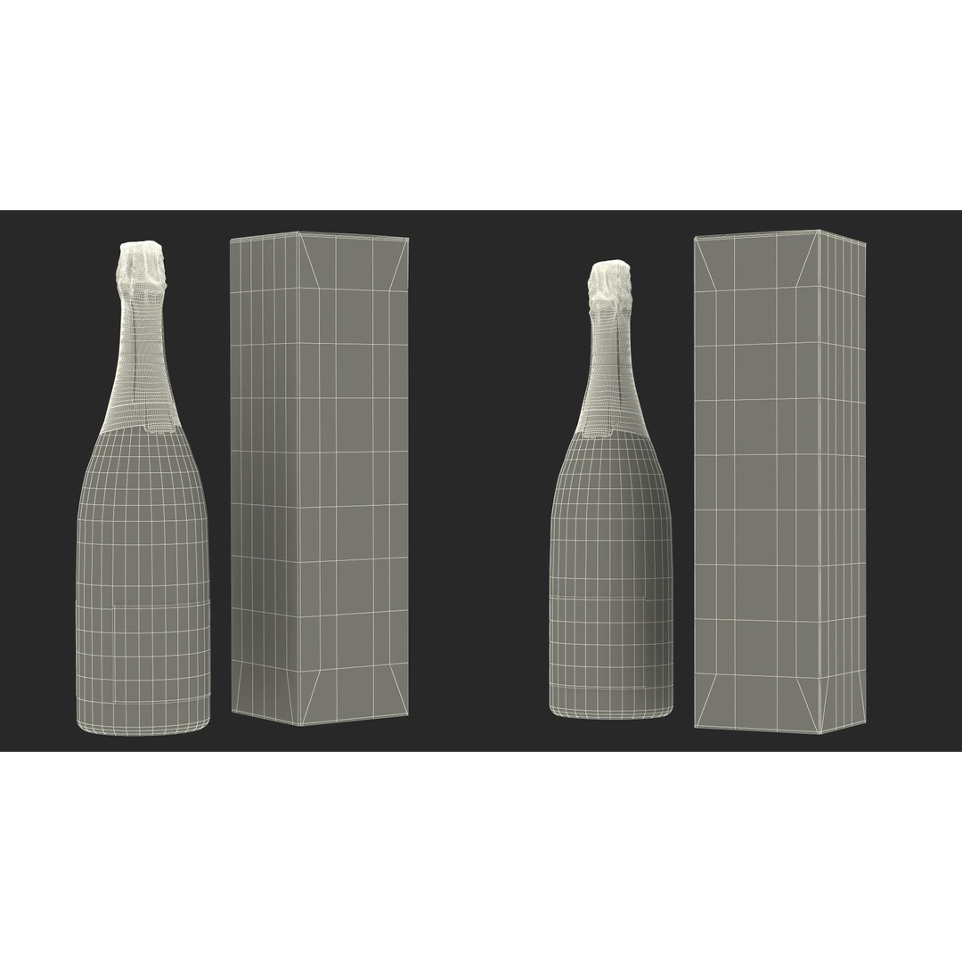 Champagne 3D Model – Elegant Gift Box, PBR Textures, FBX - View 24