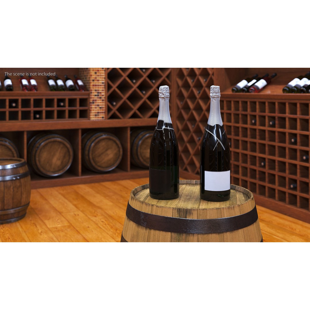 Champagne 3D Model – Elegant Gift Box, PBR Textures, FBX - View 4
