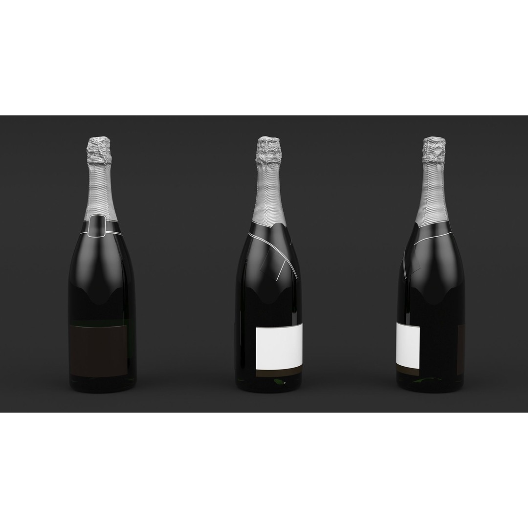Champagne 3D Model – Elegant Gift Box, PBR Textures, FBX - View 6