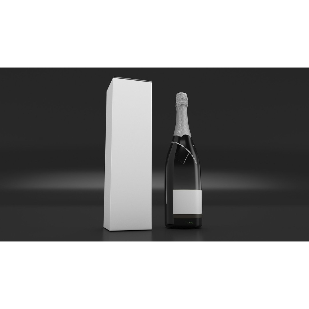 Champagne 3D Model – Elegant Gift Box, PBR Textures, FBX - View 9