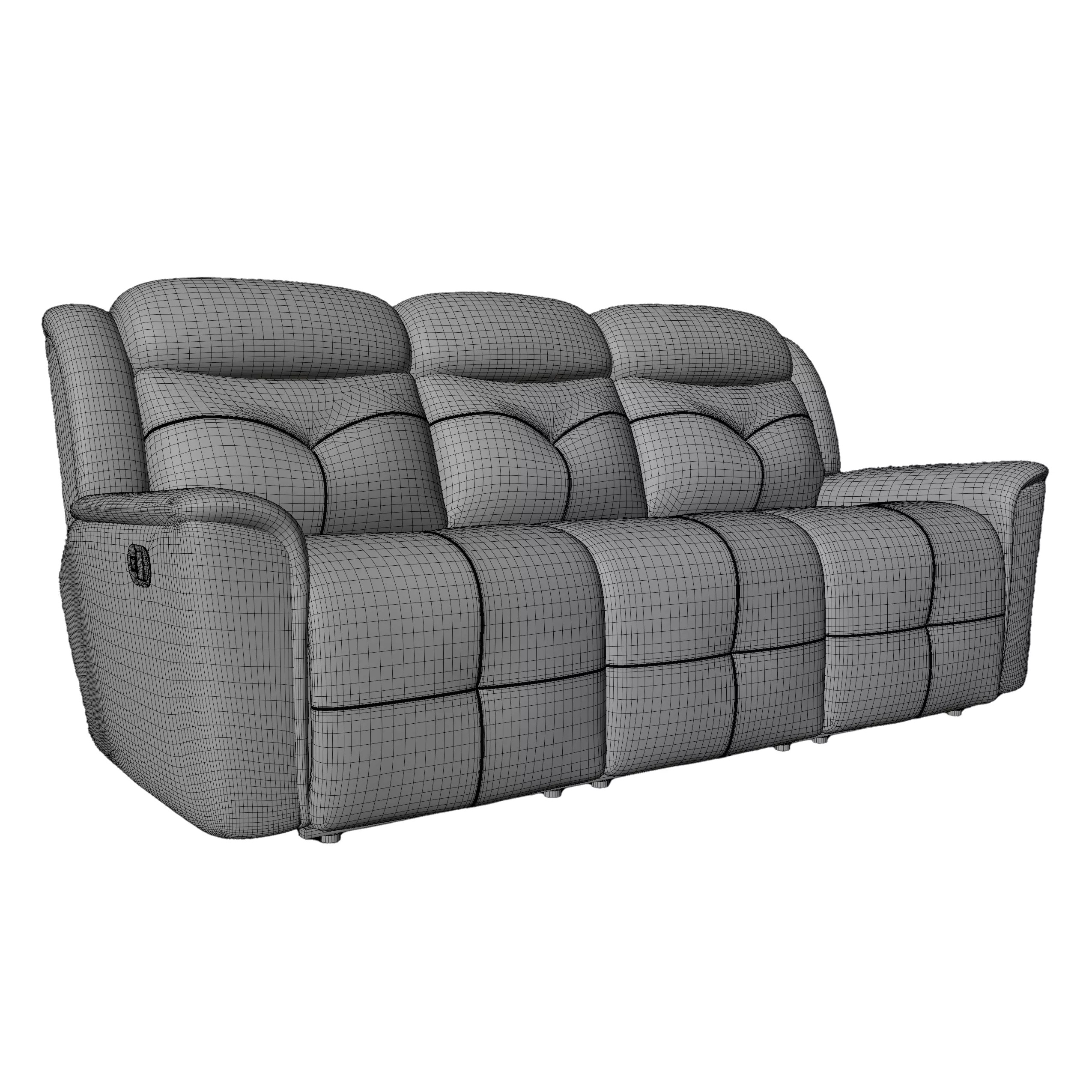 Realistic Recliner Sofa - Game-Ready 3D Model - View 5