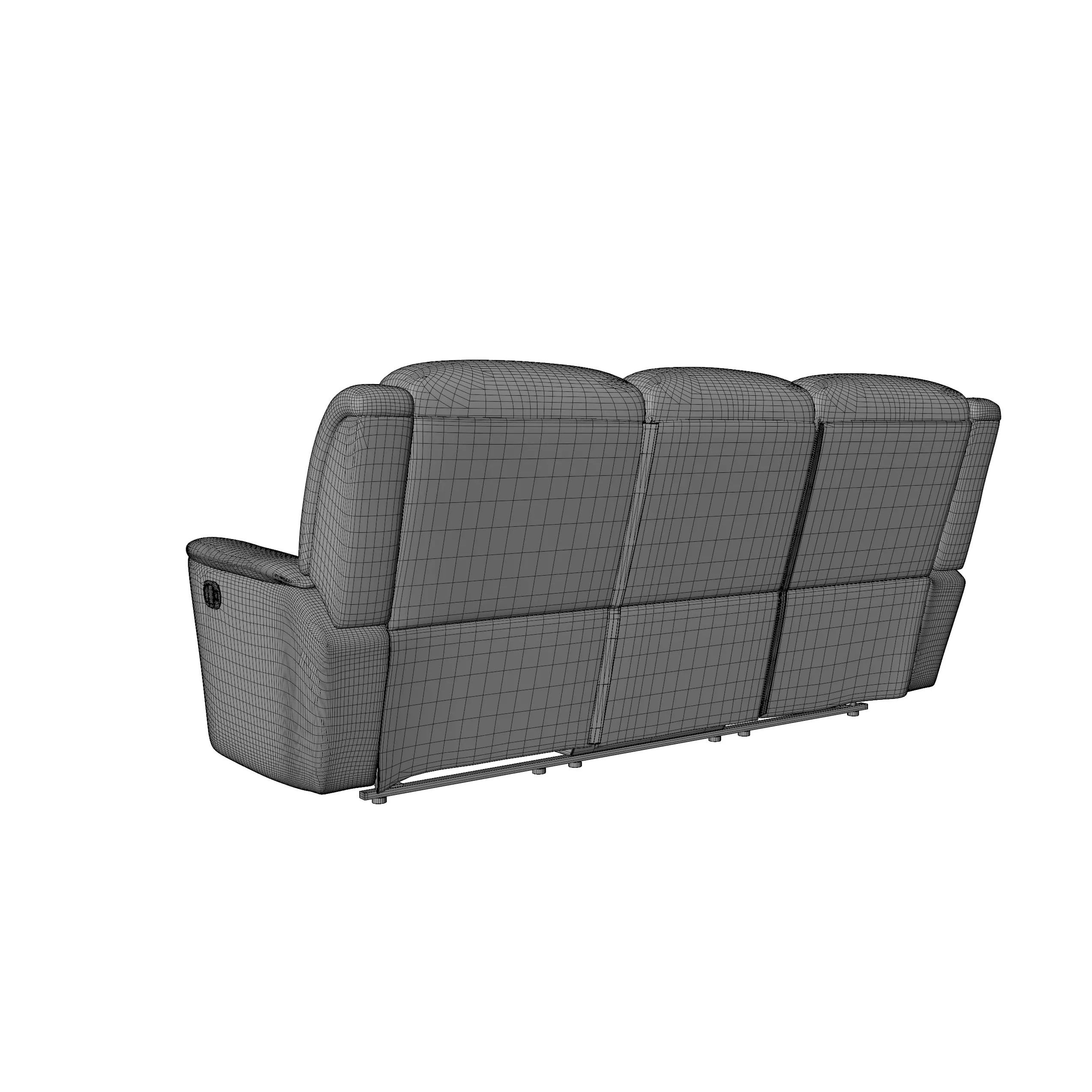 Realistic Recliner Sofa - Game-Ready 3D Model - View 7