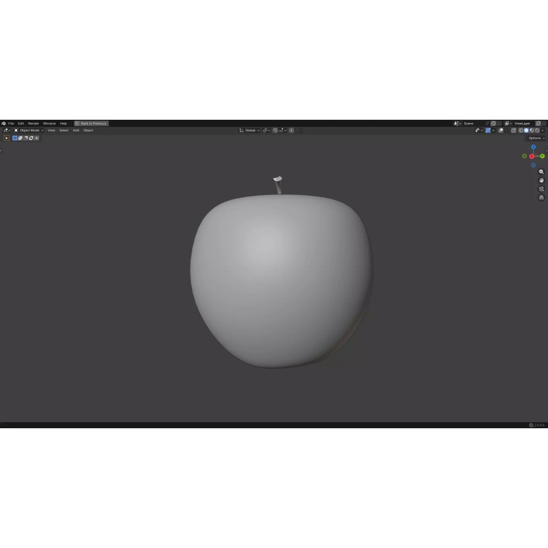 Apple 3D Model – Low Poly PBR Fruit Asset, FBX, OBJ
