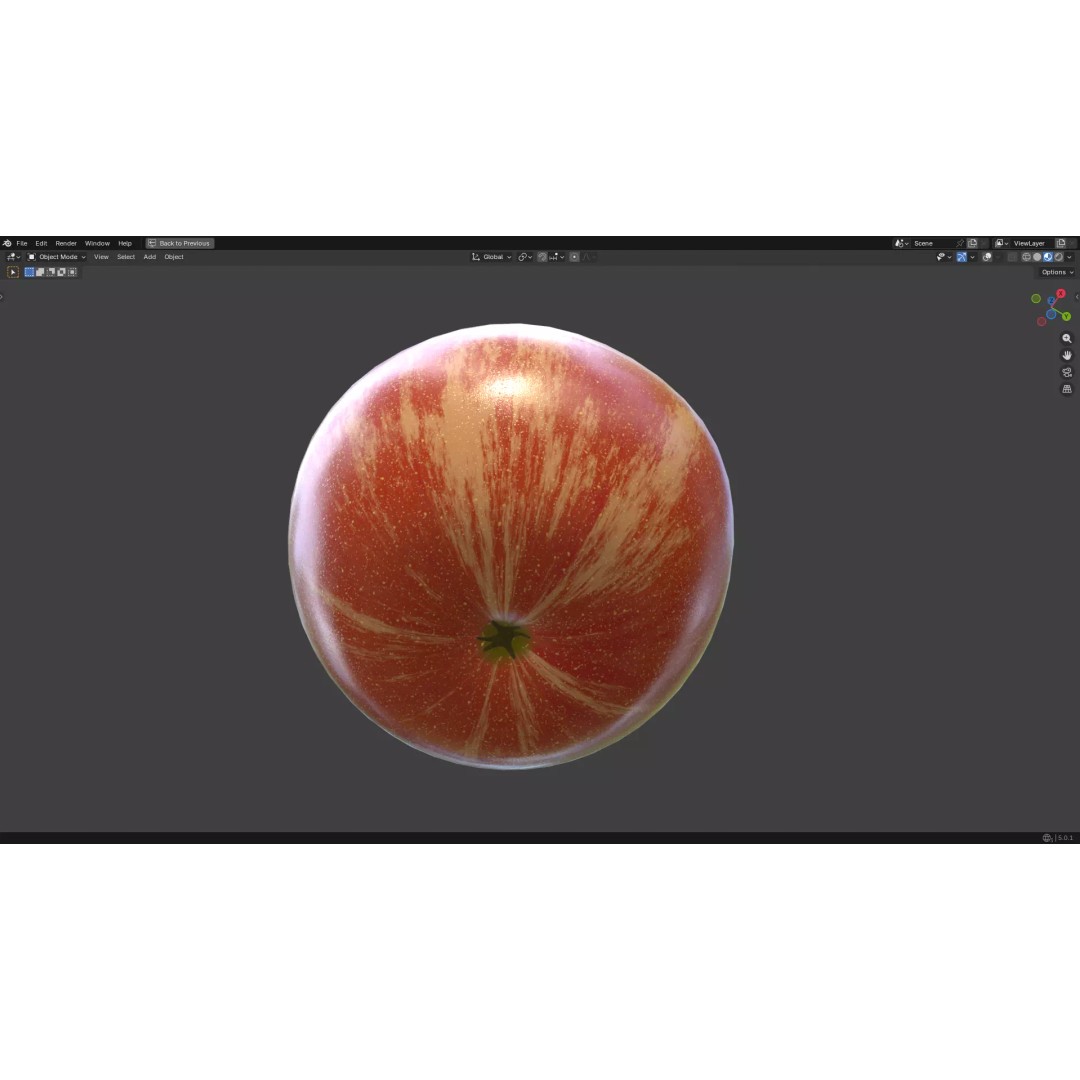 Apple 3D Model – Low Poly PBR Fruit Asset, FBX, OBJ - View 14