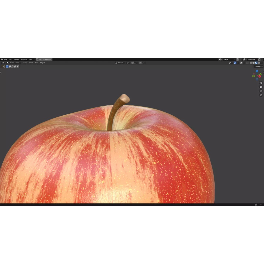 Apple 3D Model – Low Poly PBR Fruit Asset, FBX, OBJ - View 17