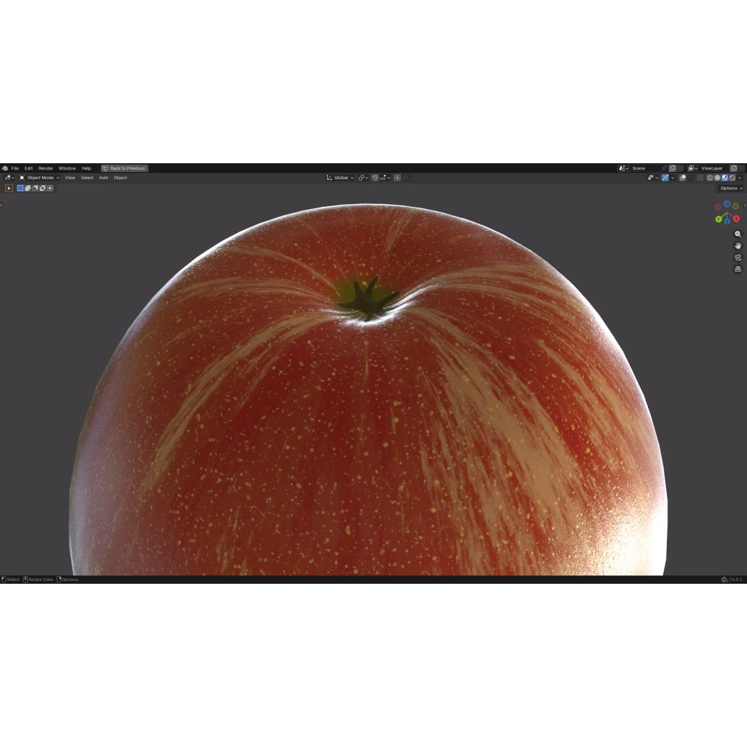 Apple 3D Model – Low Poly PBR Fruit Asset, FBX, OBJ - View 18