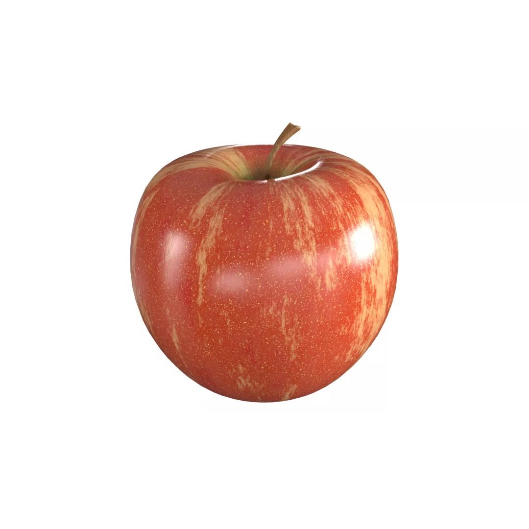 Apple 3D Model – Low Poly PBR Fruit Asset, FBX, OBJ - View 2