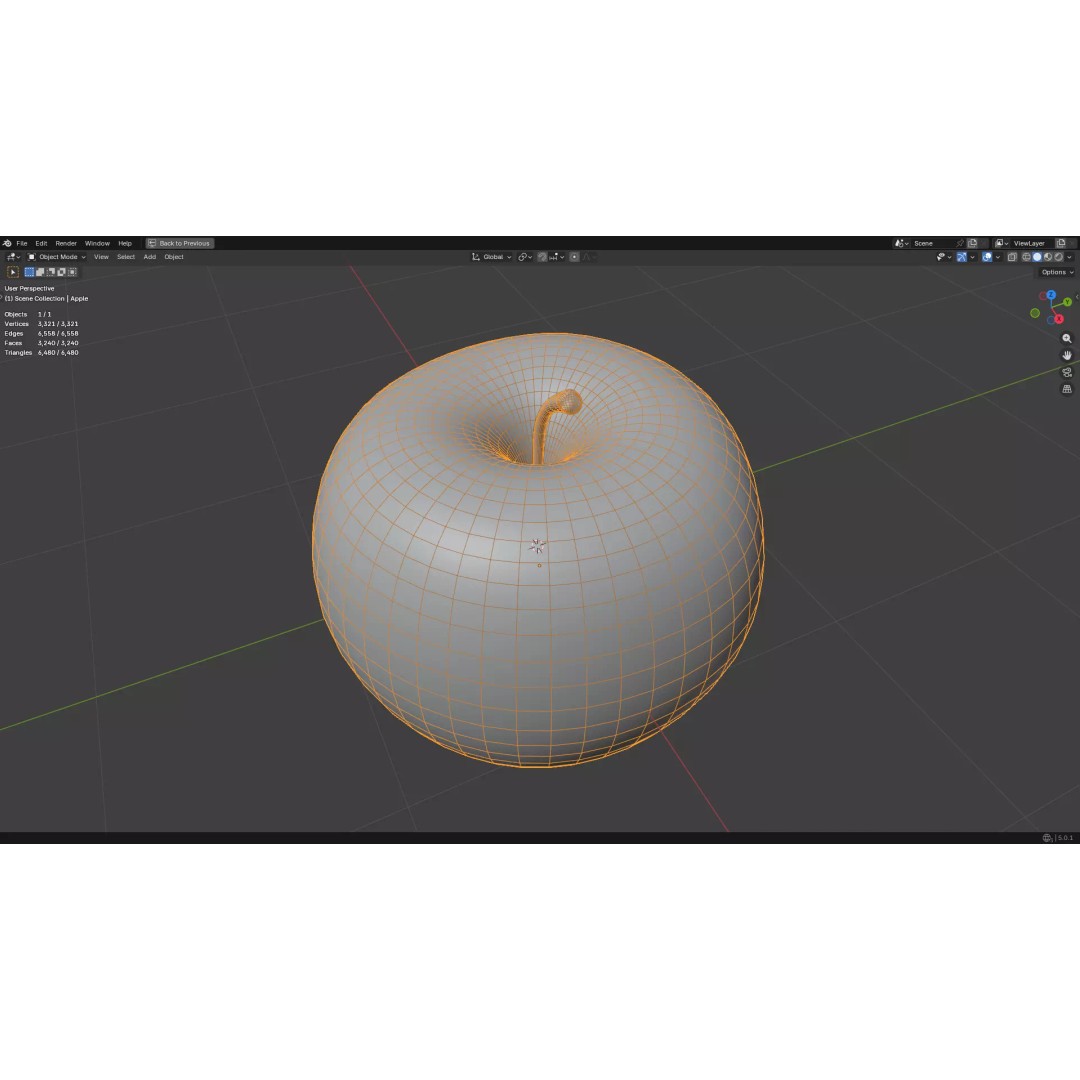 Apple 3D Model – Low Poly PBR Fruit Asset, FBX, OBJ - View 26