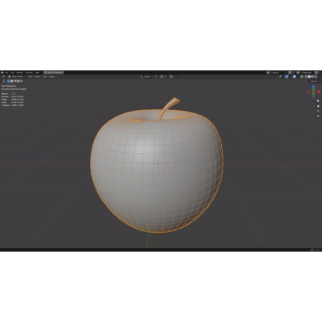 Apple 3D Model – Low Poly PBR Fruit Asset, FBX, OBJ - View 29