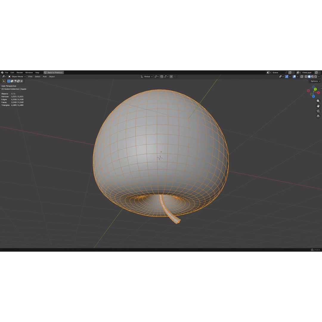 Apple 3D Model – Low Poly PBR Fruit Asset, FBX, OBJ - View 30