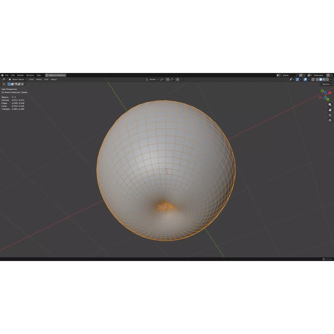Apple 3D Model – Low Poly PBR Fruit Asset, FBX, OBJ - View 32