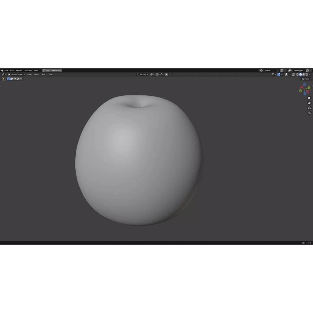 Apple 3D Model – Low Poly PBR Fruit Asset, FBX, OBJ - View 35