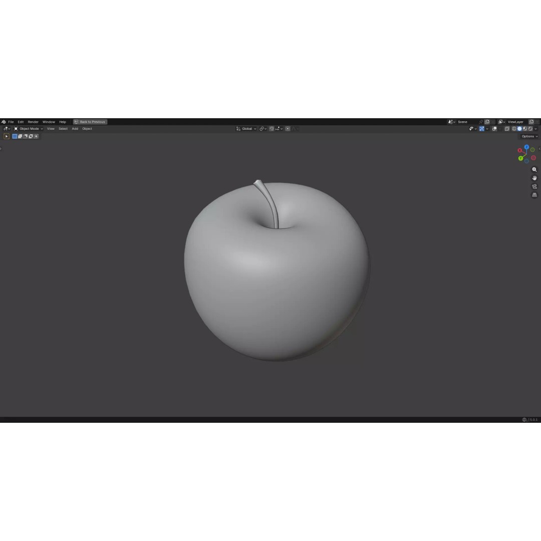Apple 3D Model – Low Poly PBR Fruit Asset, FBX, OBJ - View 36