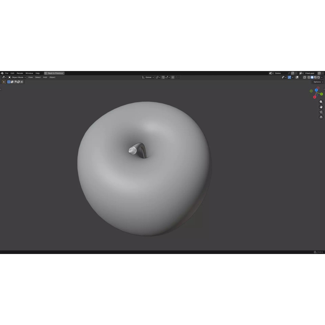 Apple 3D Model – Low Poly PBR Fruit Asset, FBX, OBJ - View 39