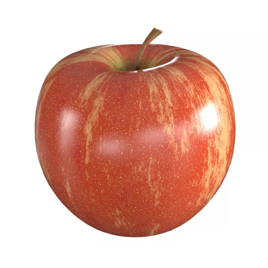 Apple 3D Model – Low Poly PBR Fruit Asset, FBX, OBJ - View 4