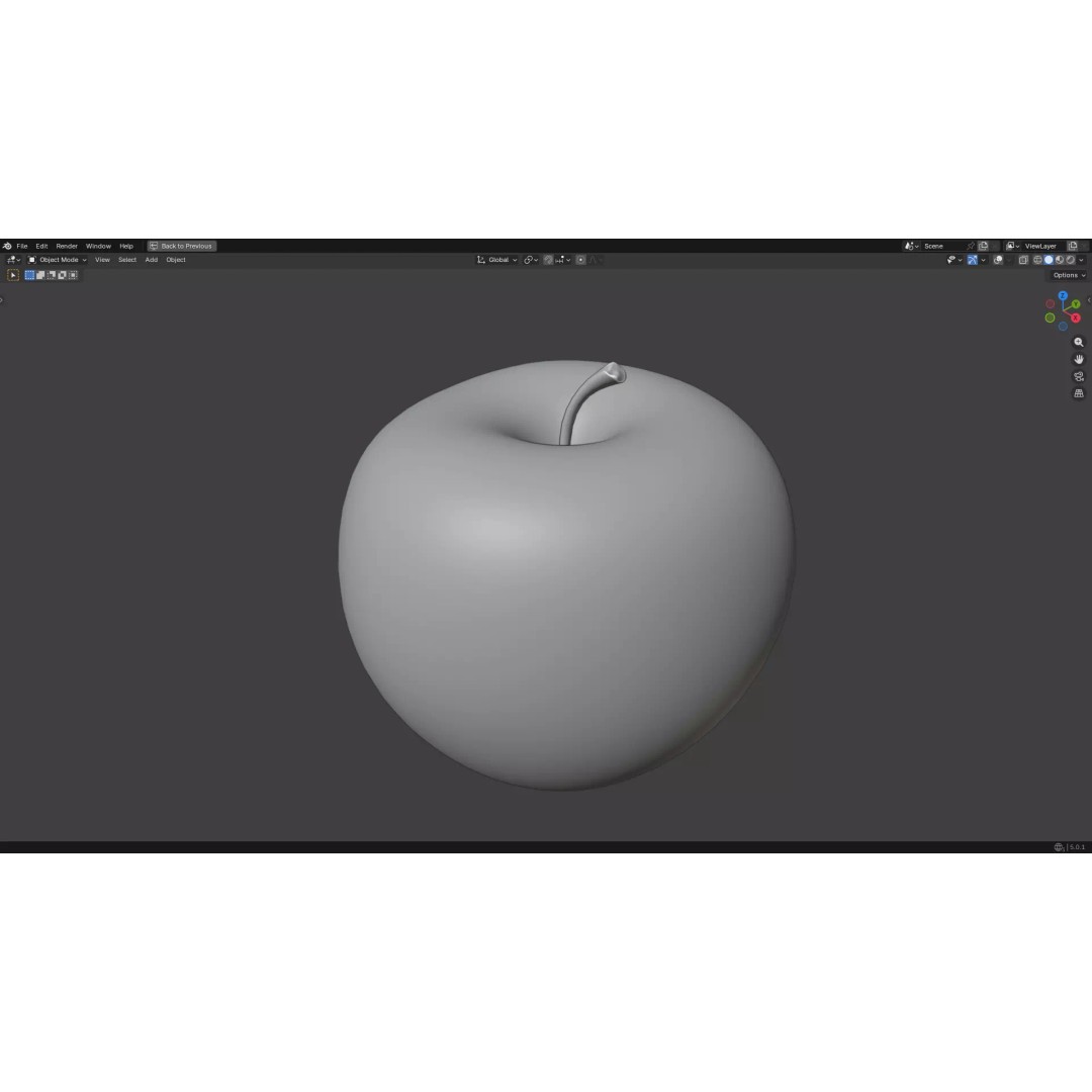 Apple 3D Model – Low Poly PBR Fruit Asset, FBX, OBJ - View 43