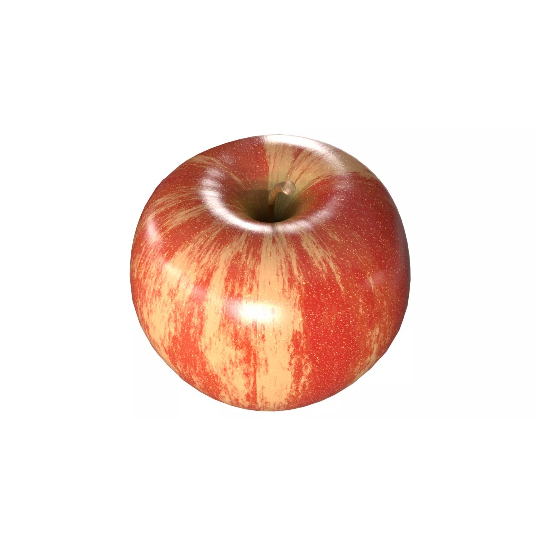 Apple 3D Model – Low Poly PBR Fruit Asset, FBX, OBJ - View 5
