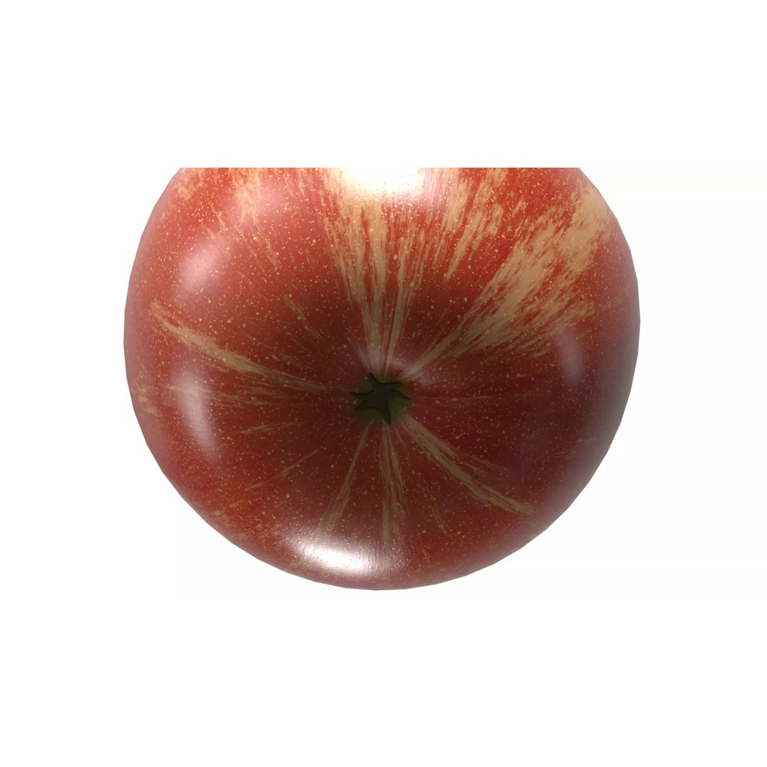 Apple 3D Model – Low Poly PBR Fruit Asset, FBX, OBJ - View 6