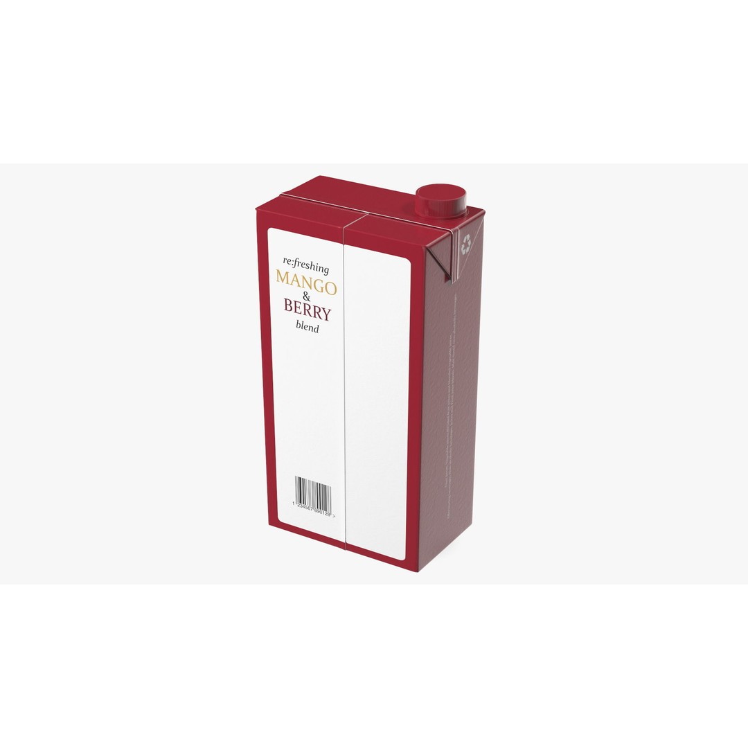 Tetra Brik Aseptic Blend 3D Model – High Quality Beverage Container, FBX, Blender - View 11