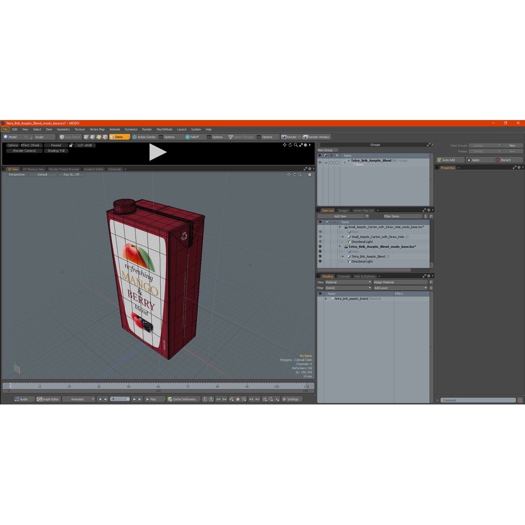 Tetra Brik Aseptic Blend 3D Model – High Quality Beverage Container, FBX, Blender - View 21