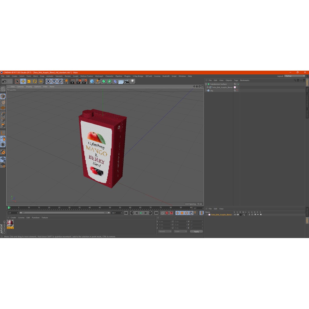 Tetra Brik Aseptic Blend 3D Model – High Quality Beverage Container, FBX, Blender - View 22