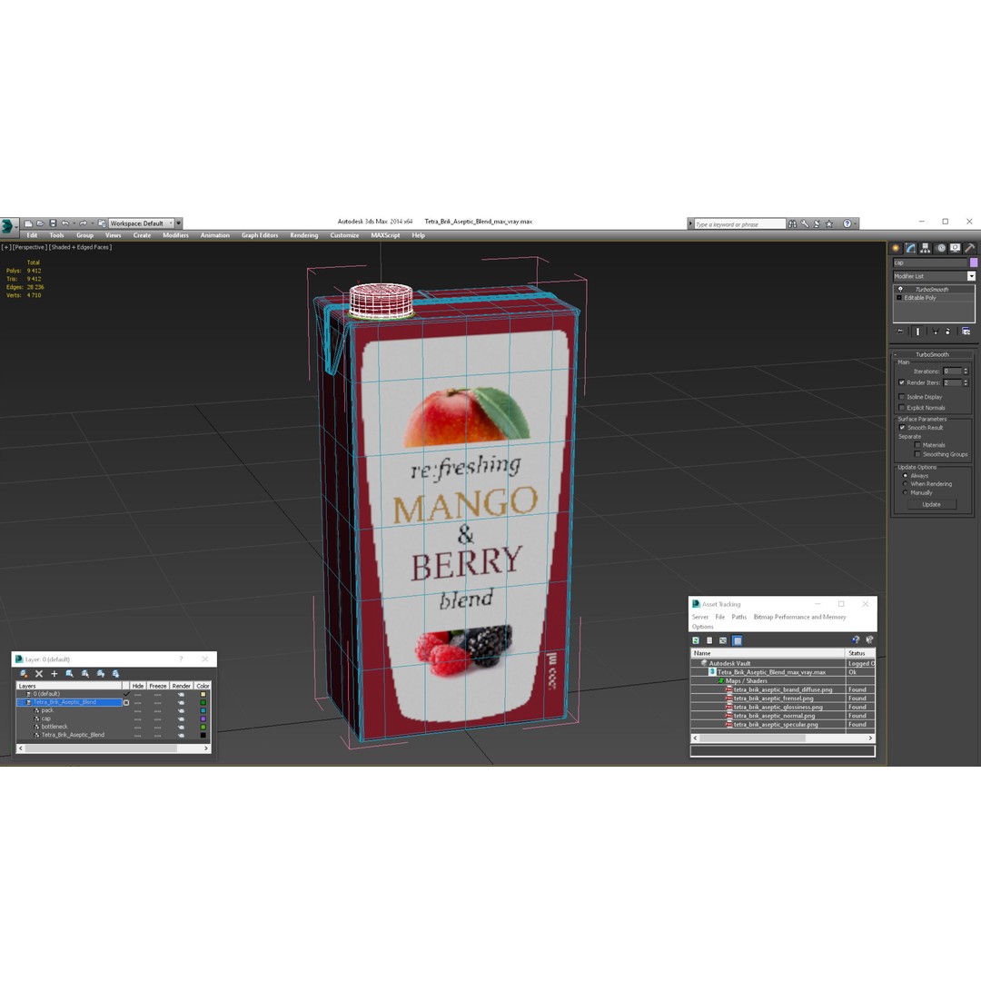 Tetra Brik Aseptic Blend 3D Model – High Quality Beverage Container, FBX, Blender - View 23