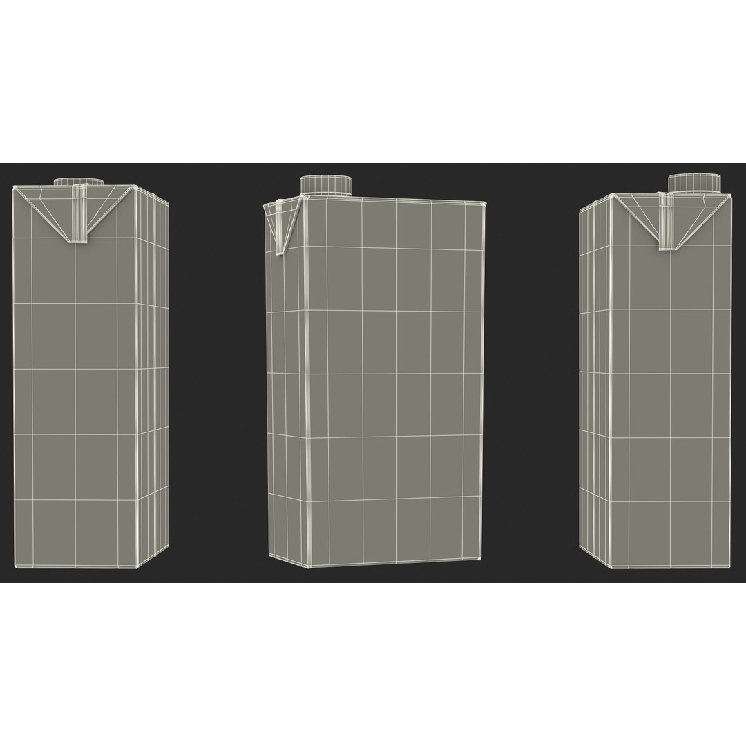 Tetra Brik Aseptic Blend 3D Model – High Quality Beverage Container, FBX, Blender - View 27