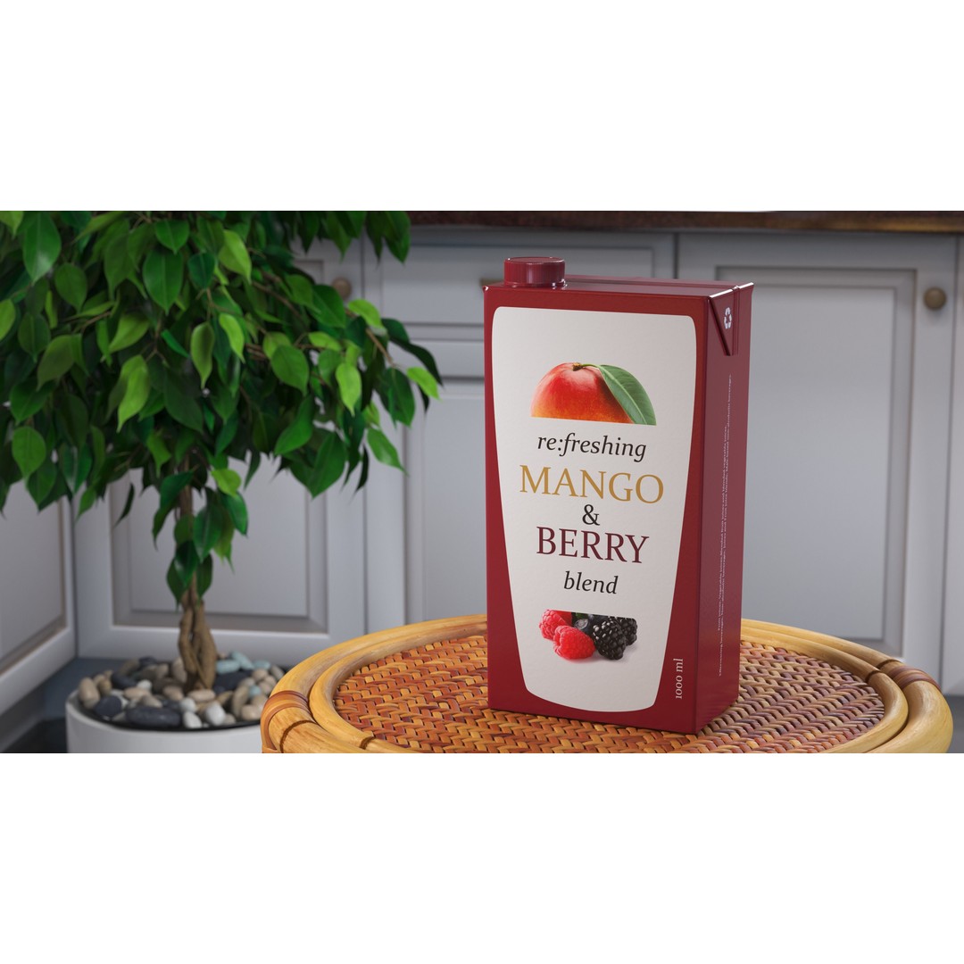 Tetra Brik Aseptic Blend 3D Model – High Quality Beverage Container, FBX, Blender - View 31