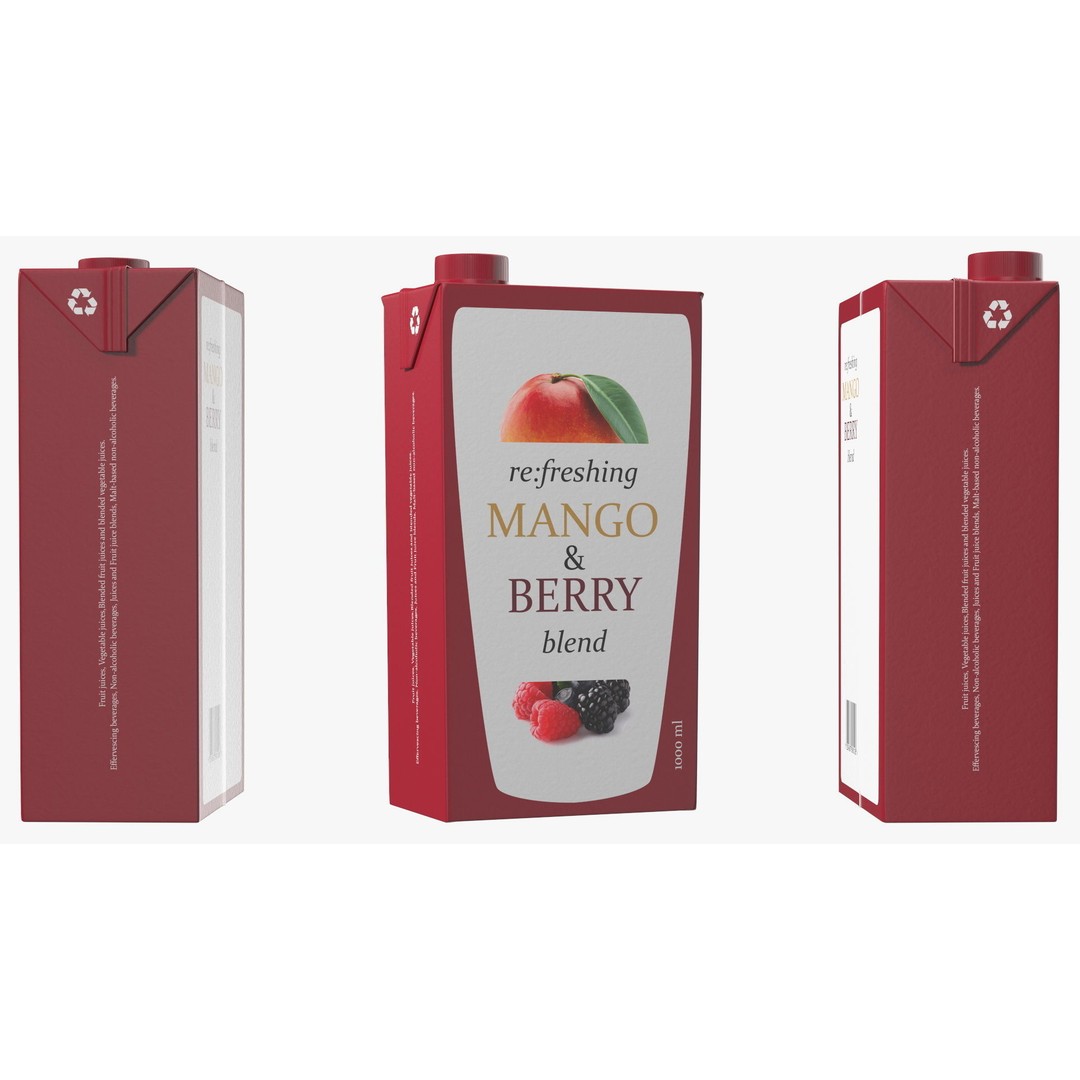 Tetra Brik Aseptic Blend 3D Model – High Quality Beverage Container, FBX, Blender - View 7