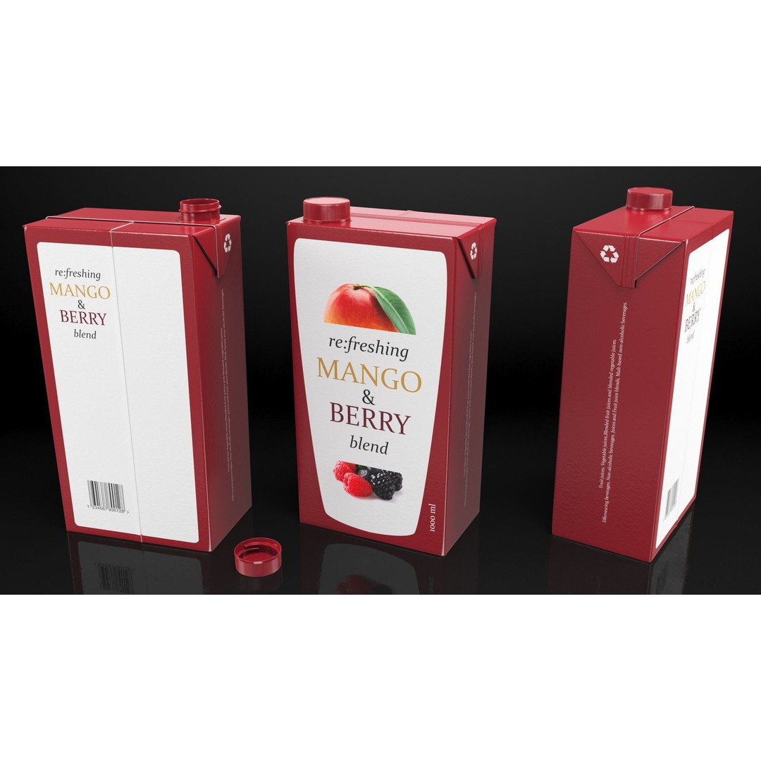 Tetra Brik Aseptic Blend 3D Model – High Quality Beverage Container, FBX, Blender - View 8