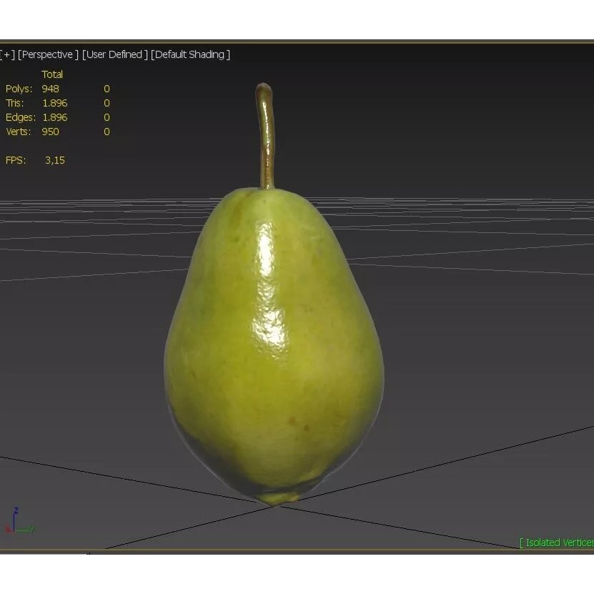 Pear 3D Model – Low Poly Fruit Asset, FBX, Game Ready - View 4