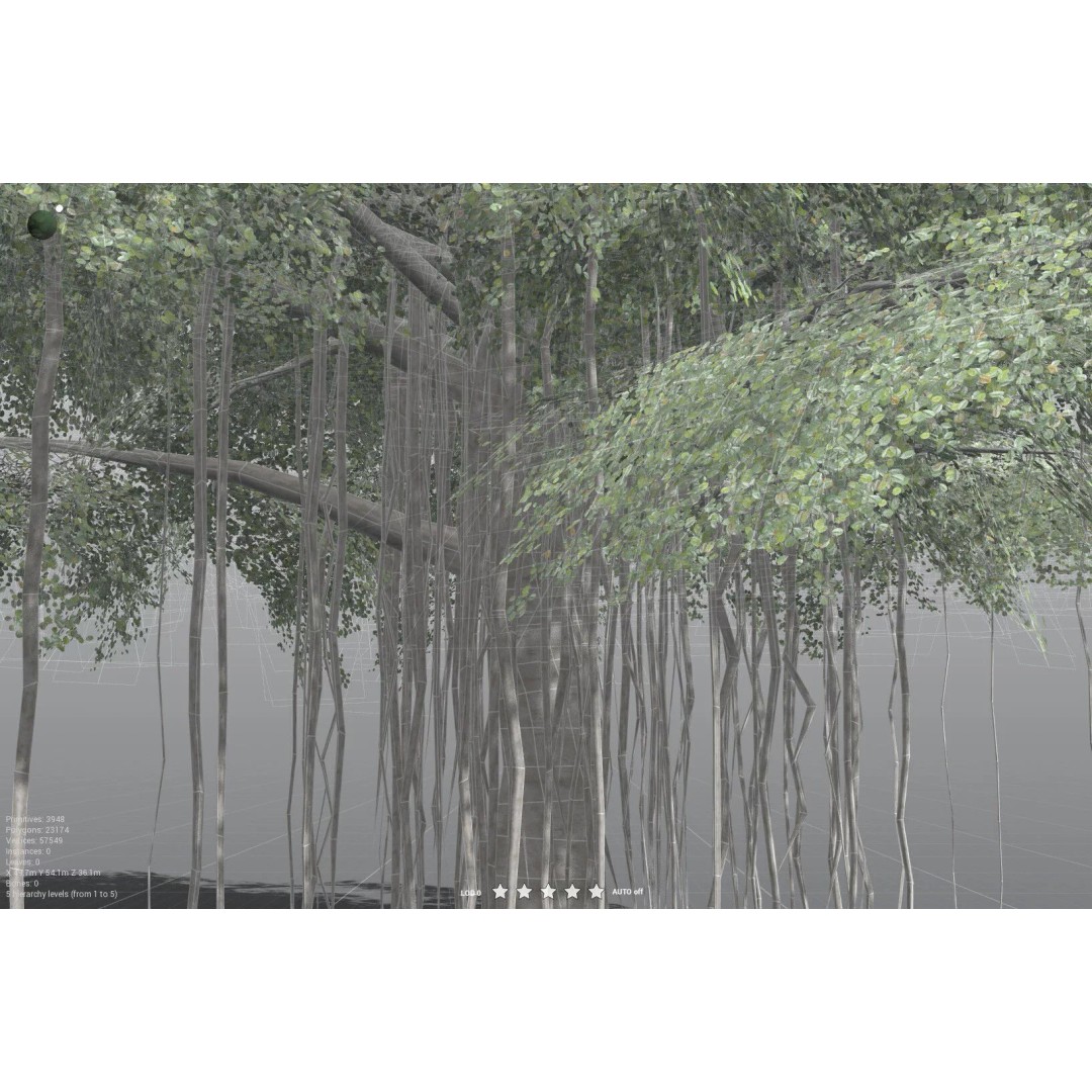 Banyan Tree 3D Model – Low Poly Game Asset, FBX, PBR Textures