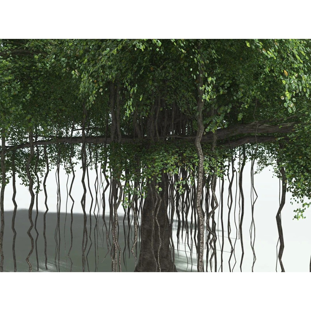 Banyan Tree 3D Model – Low Poly Game Asset, FBX, PBR Textures - View 7