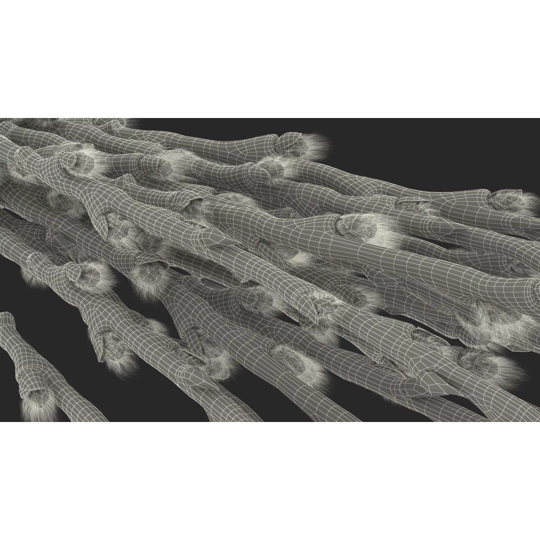 Sheaf of Willow Branches 3D Model – Realistic PBR Decorative Asset
