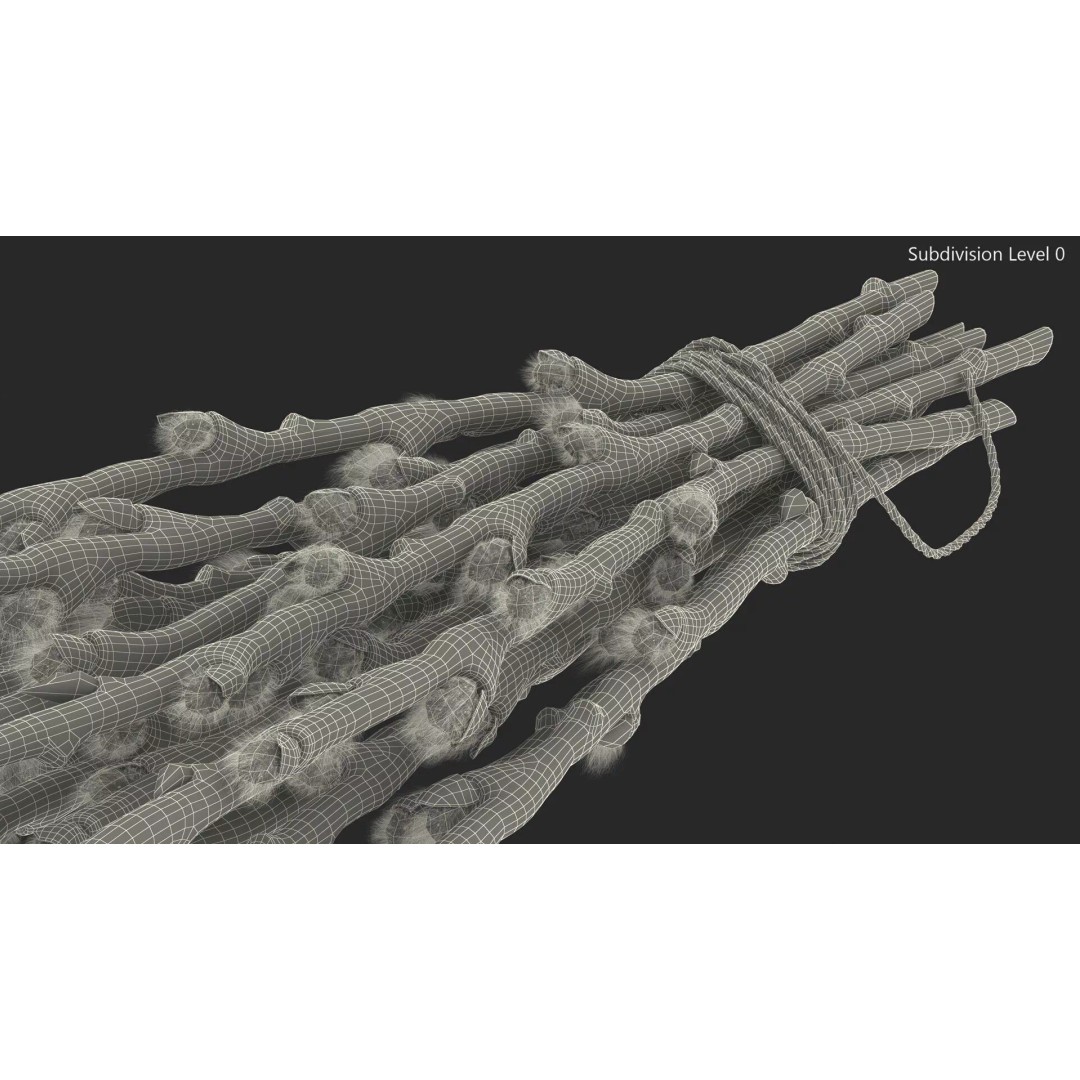 Sheaf of Willow Branches 3D Model – Realistic PBR Decorative Asset - View 15
