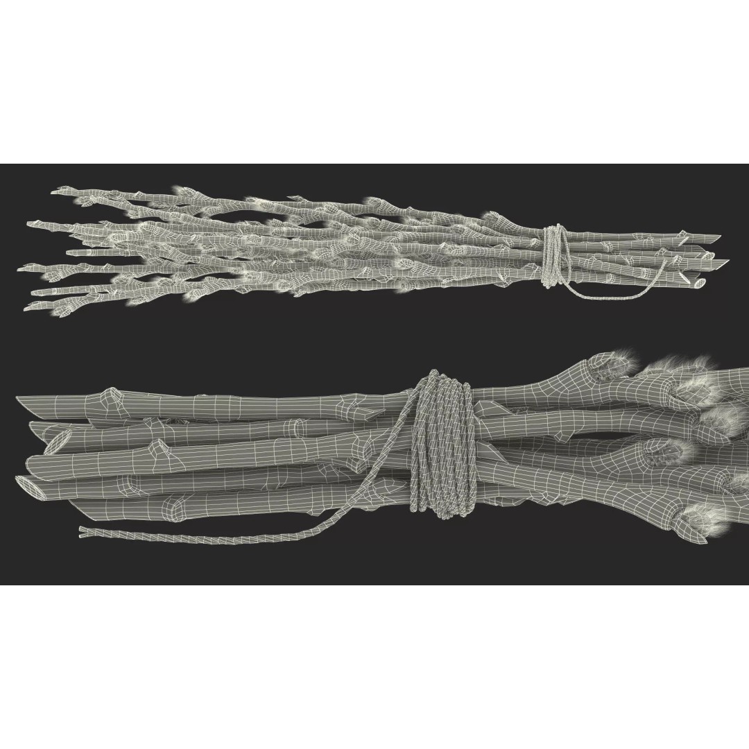 Sheaf of Willow Branches 3D Model – Realistic PBR Decorative Asset - View 21