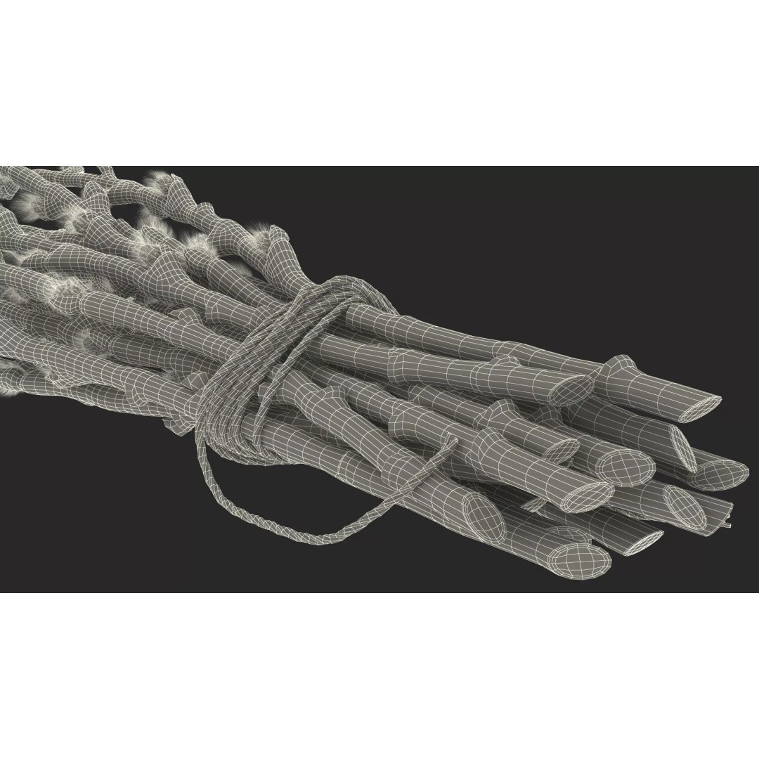 Sheaf of Willow Branches 3D Model – Realistic PBR Decorative Asset - View 22