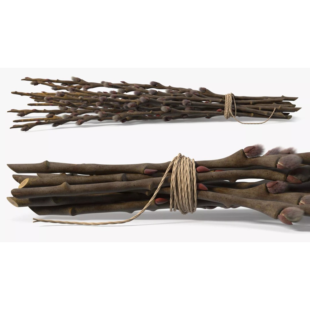 Sheaf of Willow Branches 3D Model – Realistic PBR Decorative Asset - View 9