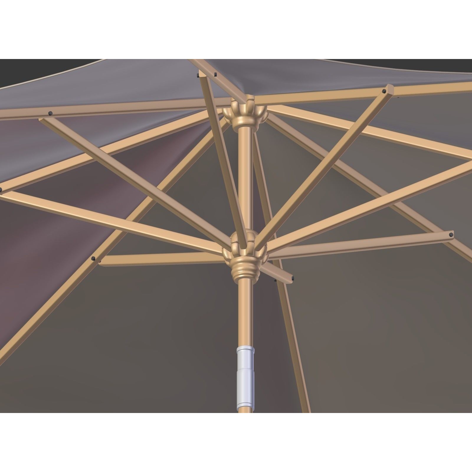 Umbrella Patio Parasol - Low-Poly Game-Ready 3D Model - View 12